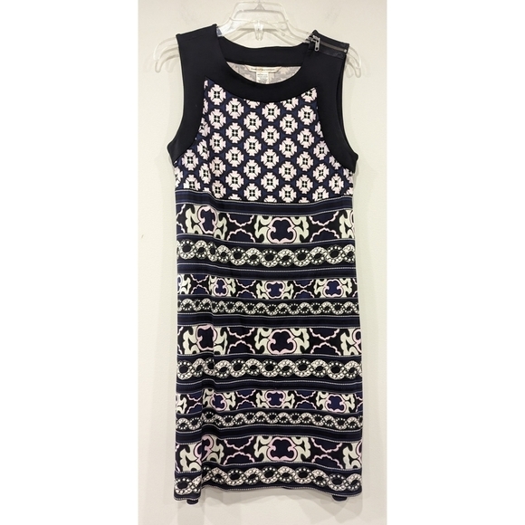 Diane Von Furstenberg Silk Geo Print Sleeveless Dress Size 8 - Picture 1 of 5